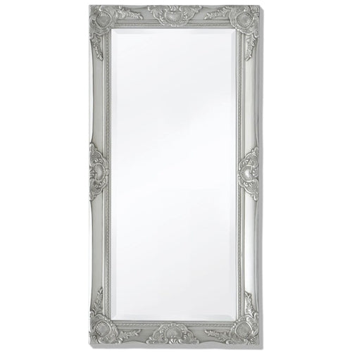 Wall Mirror Baroque Style 39.4"x19.7" White - HAB 