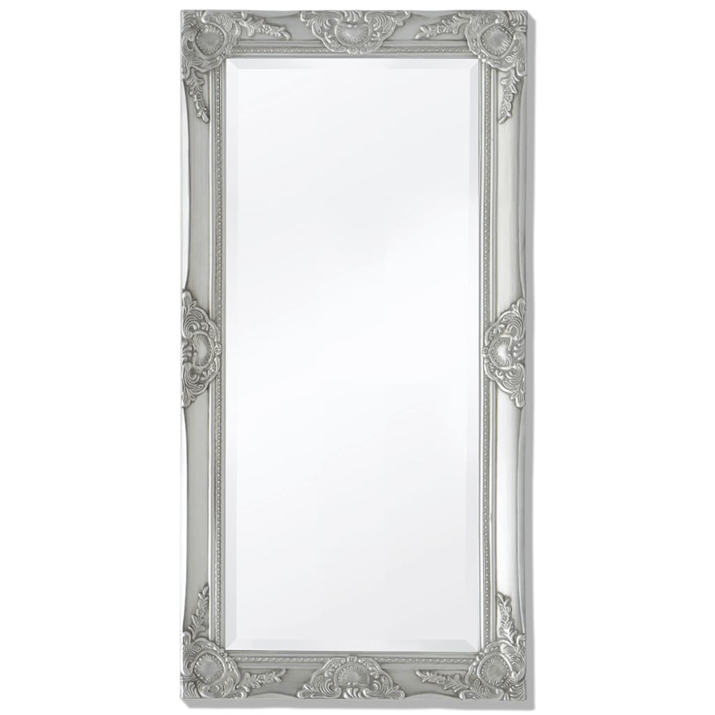 Wall Mirror Baroque Style 39.4"x19.7" White - HAB 