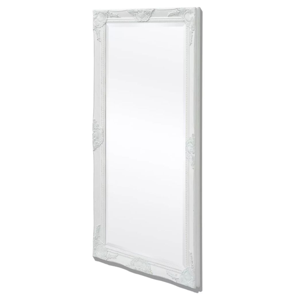 Wall Mirror Baroque Style 47.2"x23.6" White - HAB 