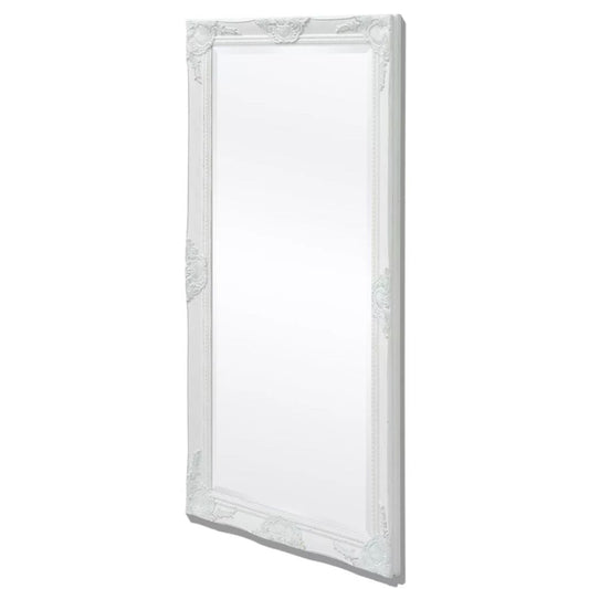 Wall Mirror Baroque Style 47.2"x23.6" White - HAB 