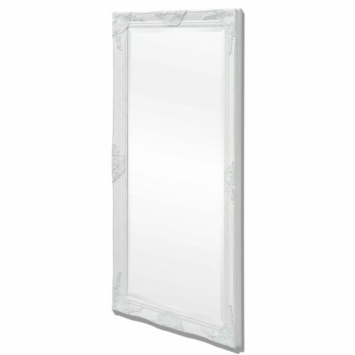 Wall Mirror Baroque Style 47.2"x23.6" White - HAB 