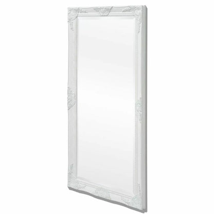 Wall Mirror Baroque Style 47.2"x23.6" White - HAB 