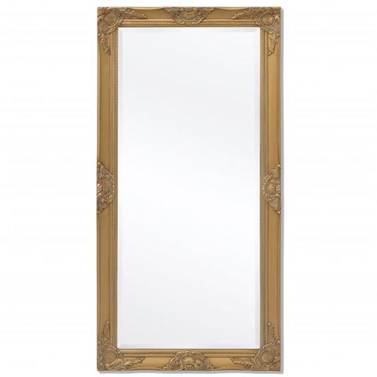 Wall Mirror Baroque Style 47.2"x23.6" White - HAB 