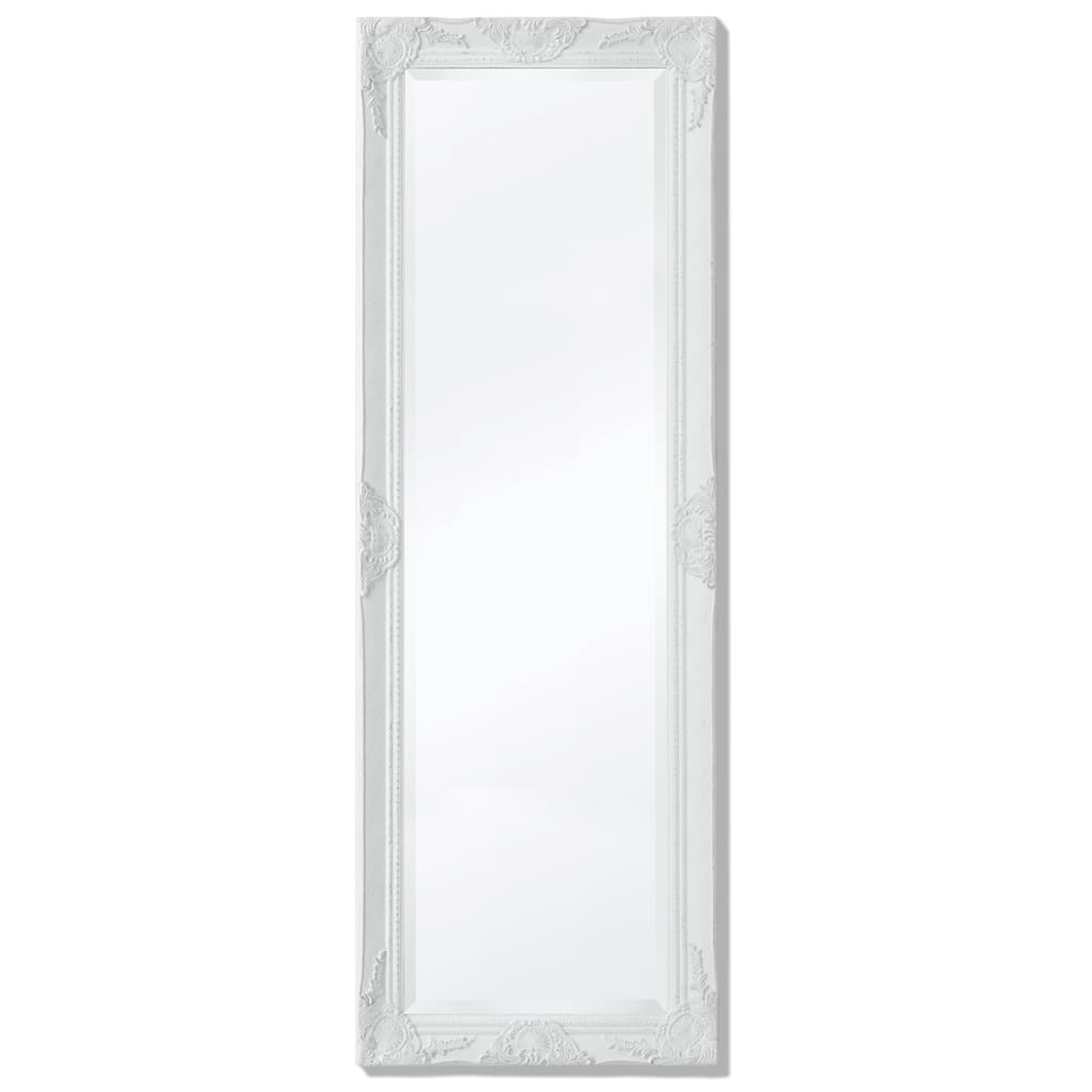 Wall Mirror Baroque Style 55.1"x19.7" White - HAB 
