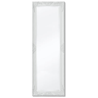 Wall Mirror Baroque Style 55.1"x19.7" White - HAB 