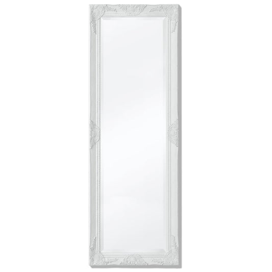 Wall Mirror Baroque Style 55.1"x19.7" White - HAB 