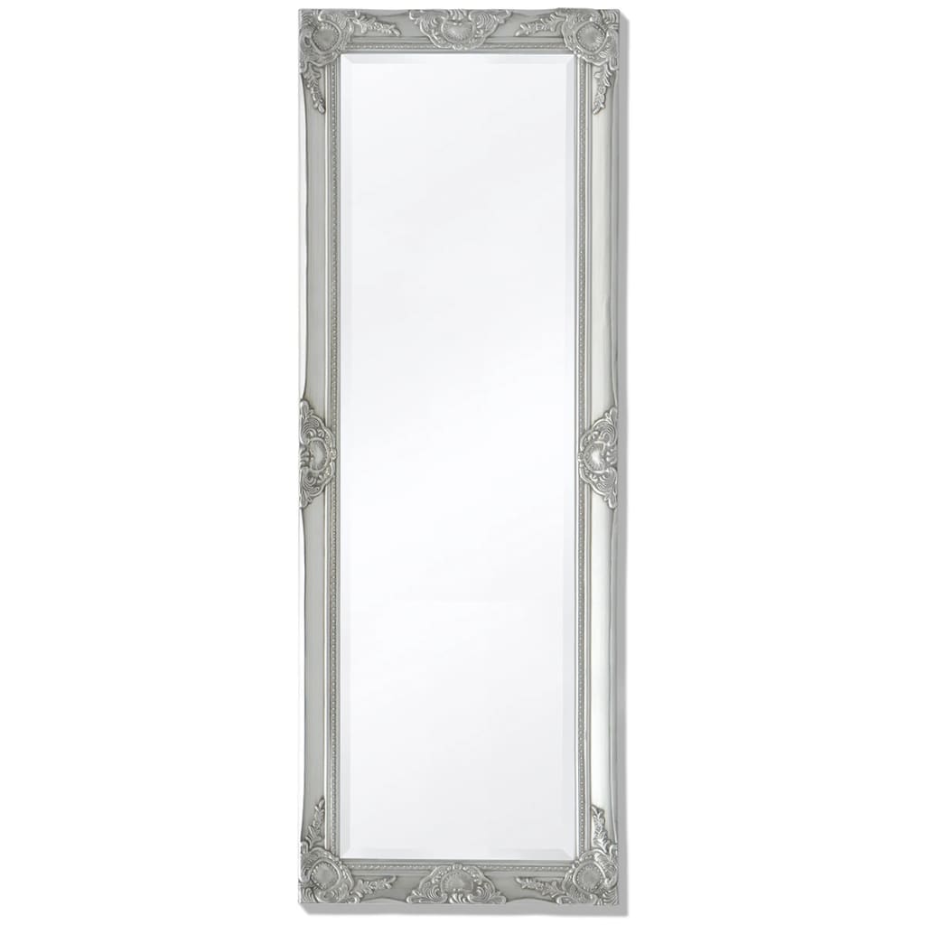 Wall Mirror Baroque Style 55.1"x19.7" White - HAB 