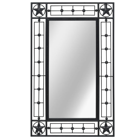 Wall Mirror Sunburst 31.4" Black - HAB 
