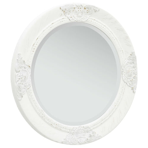 Wall Mirror Baroque Style 19.7" White - HAB 