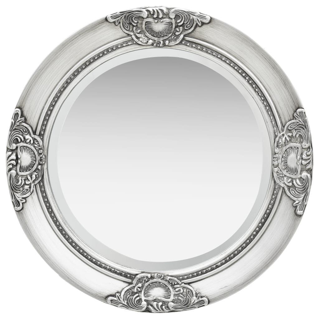 Wall Mirror Baroque Style 19.7" White - HAB 