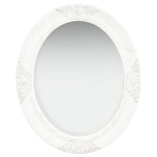 Wall Mirror Baroque Style 19.7" White - HAB 