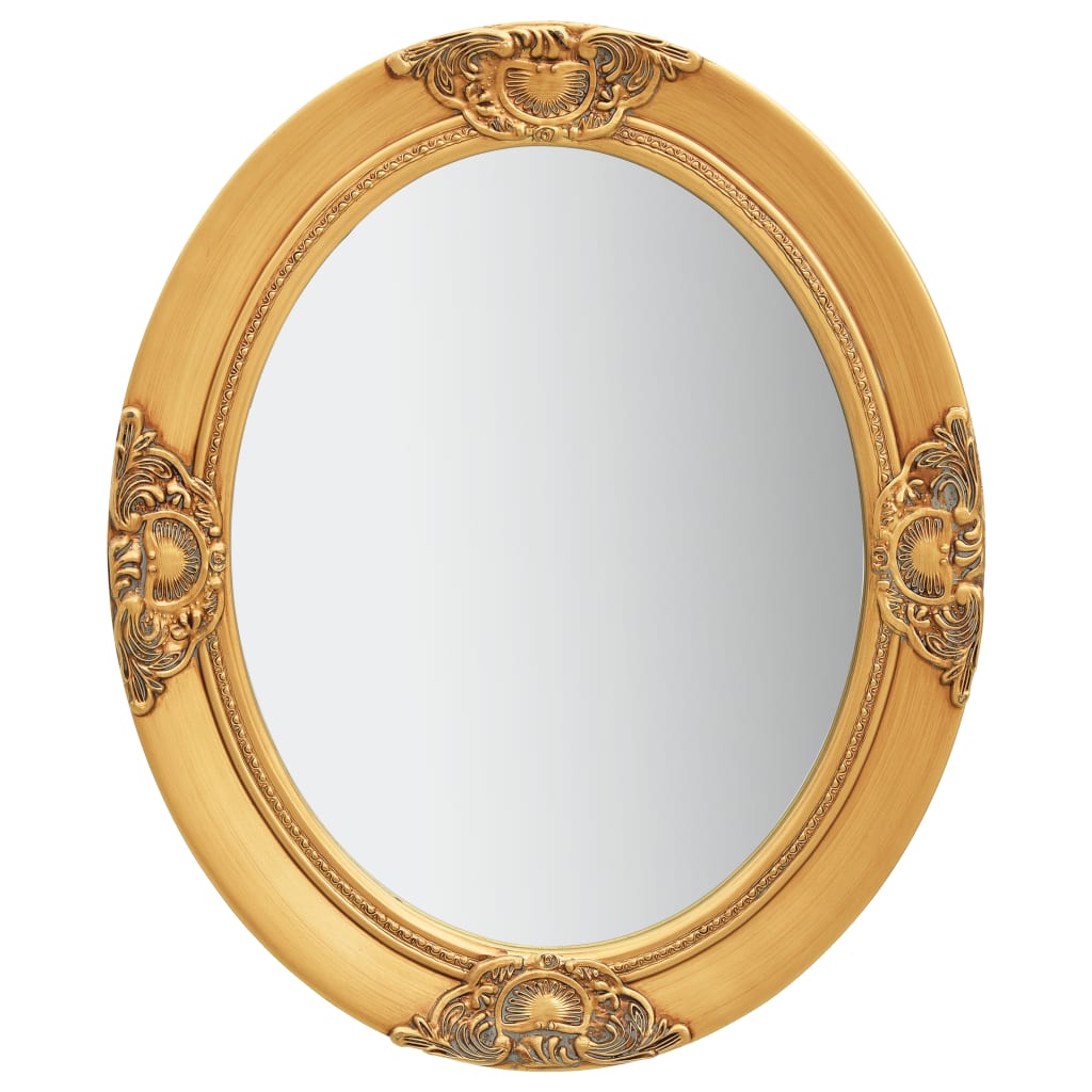Wall Mirror Baroque Style 19.7" White - HAB 