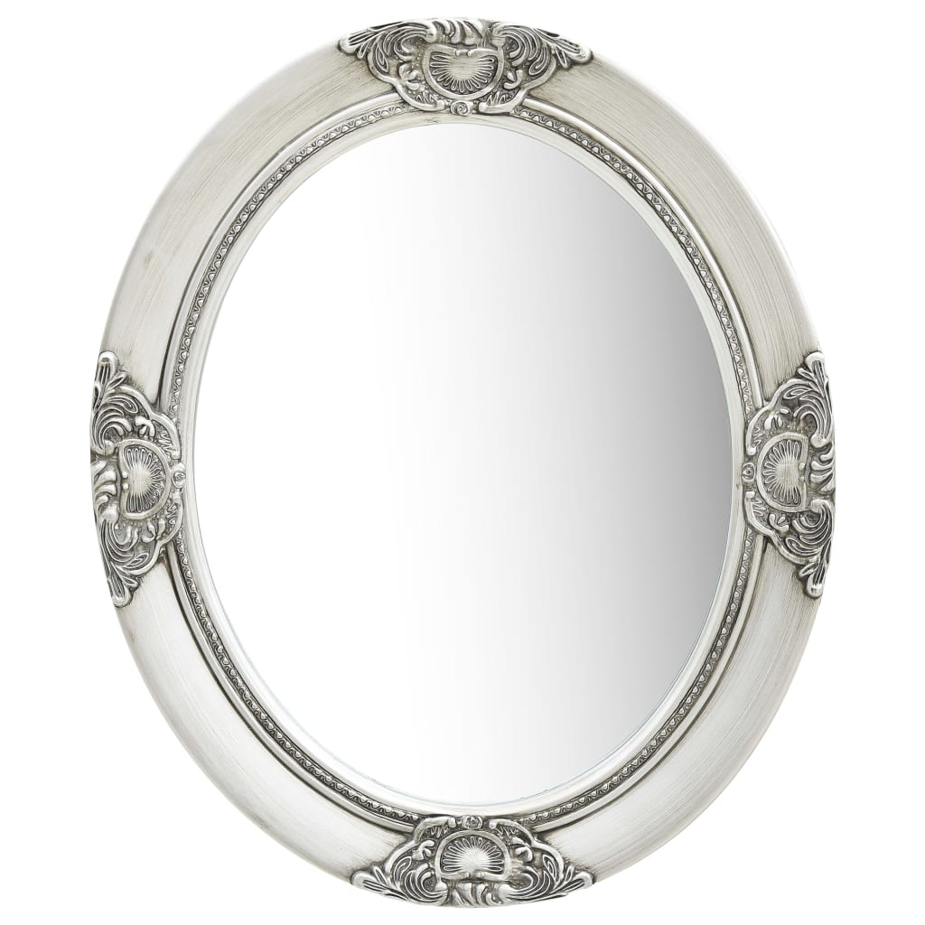 Wall Mirror Baroque Style 19.7" White - HAB 