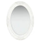 Wall Mirror Baroque Style 19.7" White - HAB 