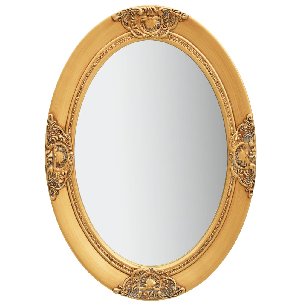 Wall Mirror Baroque Style 19.7" White - HAB 