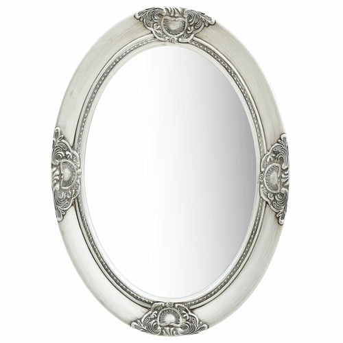 Wall Mirror Baroque Style 19.7" White - HAB 