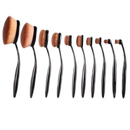 Beauty Experts Set of 10 Oval Beauty Brushes - HAB 