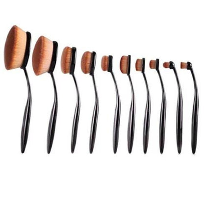 Beauty Experts Set of 10 Oval Beauty Brushes - HAB 