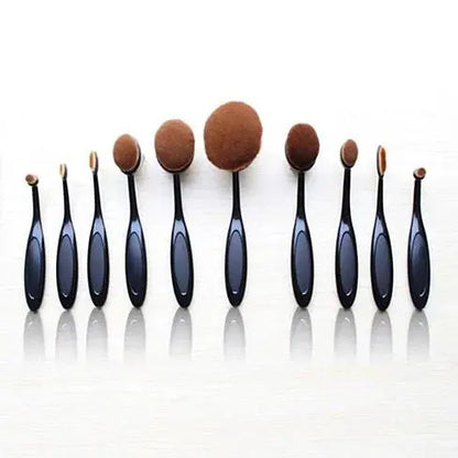 Beauty Experts Set of 10 Oval Beauty Brushes - HAB 