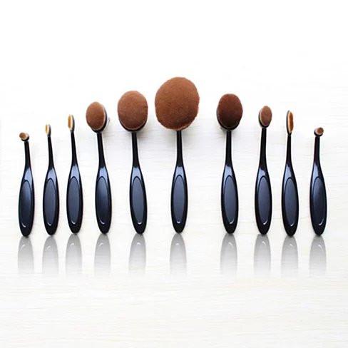 Beauty Experts Set of 10 Oval Beauty Brushes - HAB 