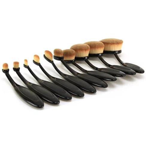 Beauty Experts Set of 10 Oval Beauty Brushes - HAB 