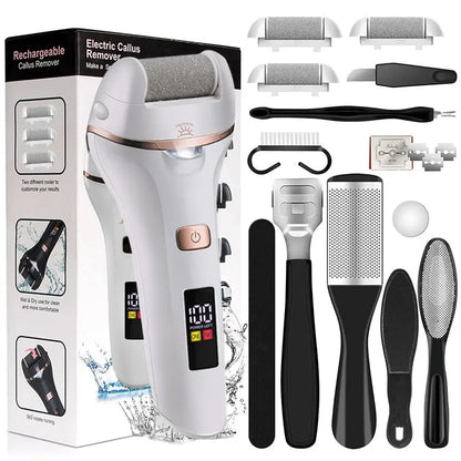 Electric Hard Skin Remover, Rechargeable Foot File, Waterproof Grinder with Light for Dry, Dead and Cracked Skin - HAB - Hair And Beauty