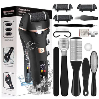 Electric Hard Skin Remover, Rechargeable Foot File, Waterproof Grinder with Light for Dry, Dead and Cracked Skin