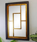 Geometric Black & Gold Wall Hanging Mirror - HAB 