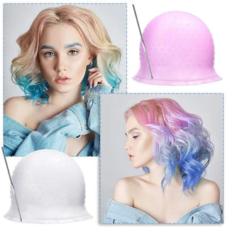 Reusable Silicone Coloring Highlighting Dye Cap Safety Breathable Hook