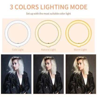 10-inch Ring Light with PTZ Clip Floor Lamp Stand Set - HAB 
