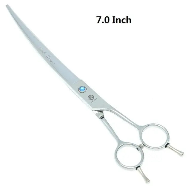 Purple Dragon 7 inch High Quality Pet Grooming Scissors Set  Dogs Cutting Thinning Curved Shears Puppy Cat Clippers LZS0377 - HAB 