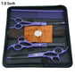 Purple Dragon 7 inch High Quality Pet Grooming Scissors Set  Dogs Cutting Thinning Curved Shears Puppy Cat Clippers LZS0377 - HAB 