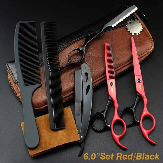 New  Profissional Hairdressing Scissors Hair Cutting Scissors Set Barber Shears  High Quality Salon 6.0inch Multi-color optiona - HAB 