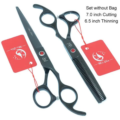 7.0 Inch Big Professional Hairdressing Cutting Scissors 6.5 Inch Thinning Shears Salon Barbers JP440C Blue Hair Tesouras A0132A - HAB 