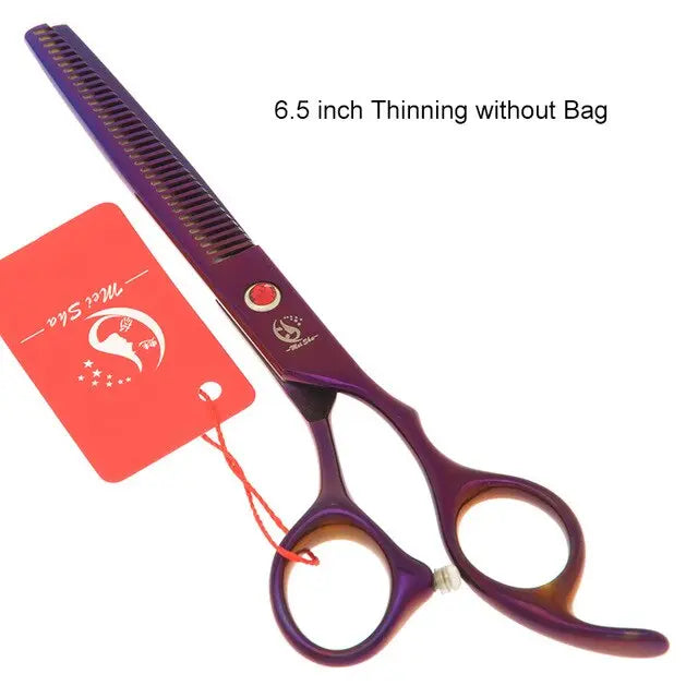 7.0 Inch Big Professional Hairdressing Cutting Scissors 6.5 Inch Thinning Shears Salon Barbers JP440C Blue Hair Tesouras A0132A - HAB 
