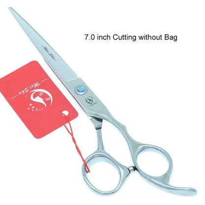 7.0 Inch Big Professional Hairdressing Cutting Scissors 6.5 Inch Thinning Shears Salon Barbers JP440C Blue Hair Tesouras A0132A - HAB 