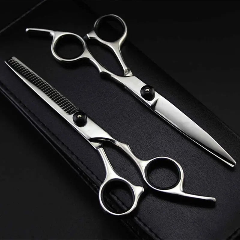 Professional Japan 4cr 6 inch Black cut hair scissors haircut sissors thinning barber hair cutting shears hairdresser scissors - HAB 