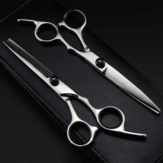 Professional Japan 4cr 6 inch Black cut hair scissors haircut sissors thinning barber hair cutting shears hairdresser scissors - HAB 