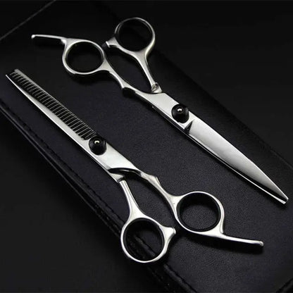 Professional Japan 4cr 6 inch Black cut hair scissors haircut sissors thinning barber hair cutting shears hairdresser scissors - HAB 