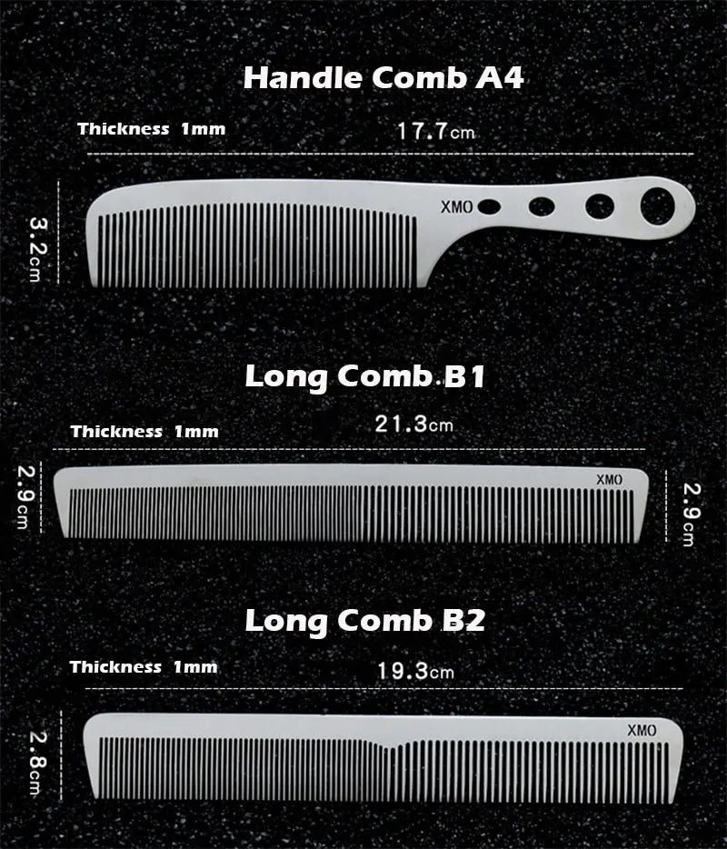 Brainbow 1PC Titanium Steel Comb Professional Salon Hair Hairdressing Anti-static Barbers Comb Ultra Thin Hair Brush for Men - HAB 