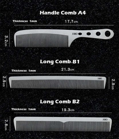 Brainbow 1PC Titanium Steel Comb Professional Salon Hair Hairdressing Anti-static Barbers Comb Ultra Thin Hair Brush for Men - HAB 