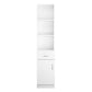 Barber Salon Cabinet Rack Wall Mount Hair Styling Station Standing 5 Compartments 1 Drawer 1 Door Black Easy to Install[US-W] - HAB 