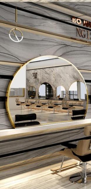 Barber shop, hair salon, special hairdresser, simple hair cutting mirror, hair dyeing mirror. - HAB 