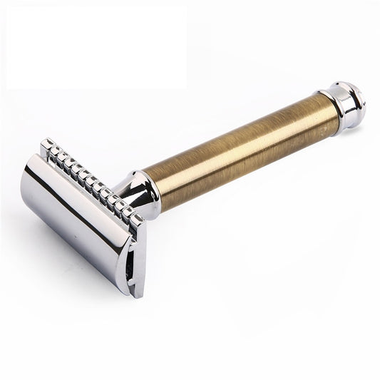 YINTAL Razors For Shaving Men Blade Replaceable Bronze Style Brass Handle Double Edge Safety Razor 1 Razor Simple packing - HAB