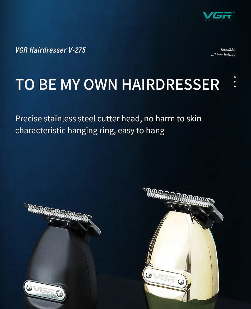 VGR 275 Electric Hair Clipper Professional  Personal Care Barber Trimmer For Men Shaver LCD Rechargeable Metal Clippers VGR V275 - HAB 