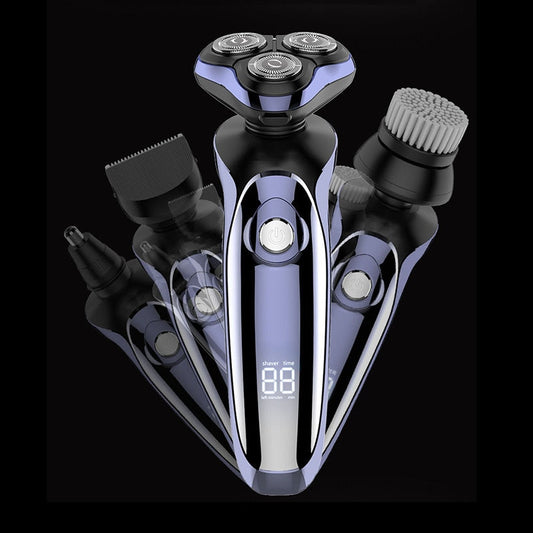 Wet Dry Electric Shaver for Men Beard Nose Sideburns Hair Trimmer Electric Razor Rechargeable Shaving Machine LCD Display Kit - HAB