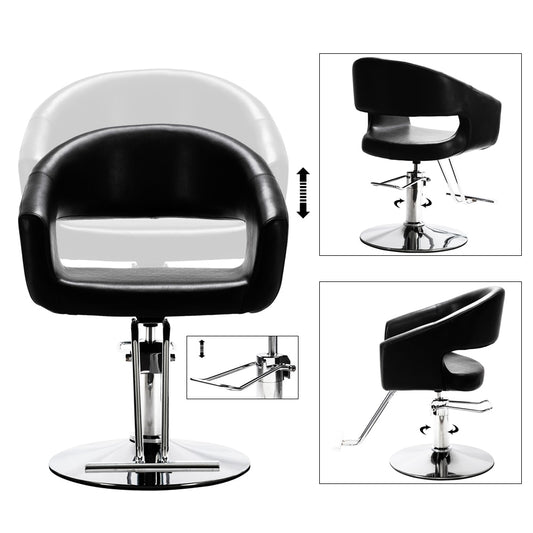 US Warehouse HC184B High-End Hair Salon Barber Chair Classic Volume of The Back Chair Black In Stock - HAB
