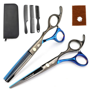 Professional Hair Cutting Scissors Set — Japan 440C Steel, 5.5" & 6" Barber Shears, Multi-Color