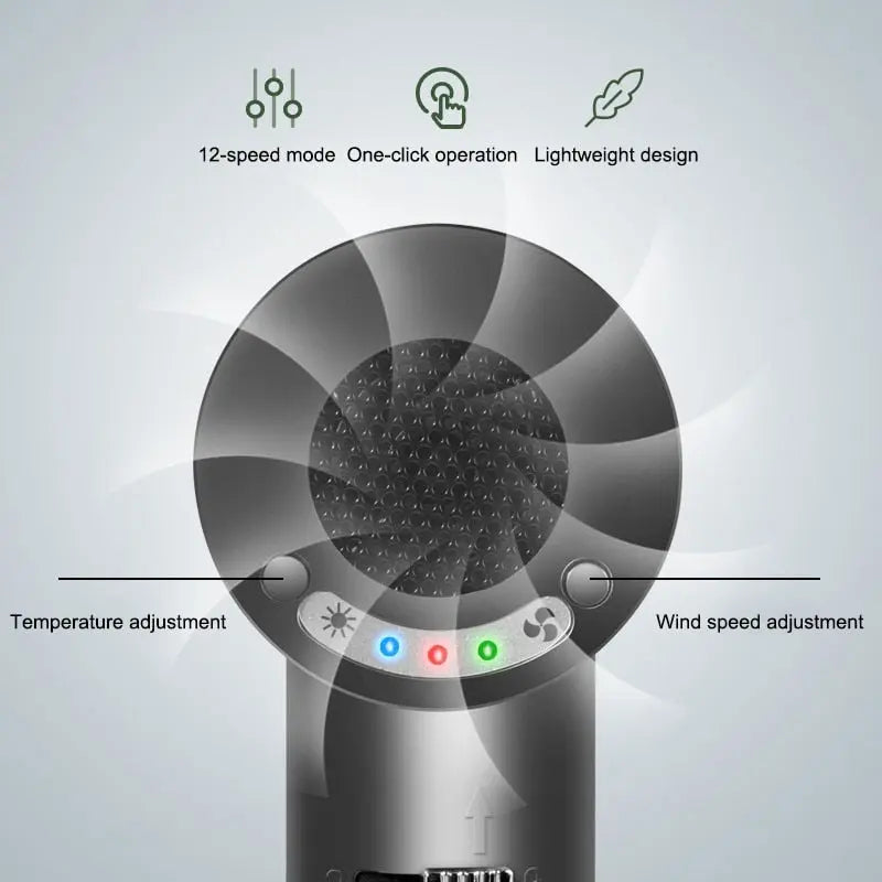 Professional Portable Wireless Hair Dryer Smart Cordless Hot and Cold Air Mode USB Rechargeable UMAY Hair Drier Blower Salon - HAB 