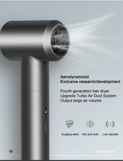Professional Portable Wireless Hair Dryer Smart Cordless Hot and Cold Air Mode USB Rechargeable UMAY Hair Drier Blower Salon - HAB 